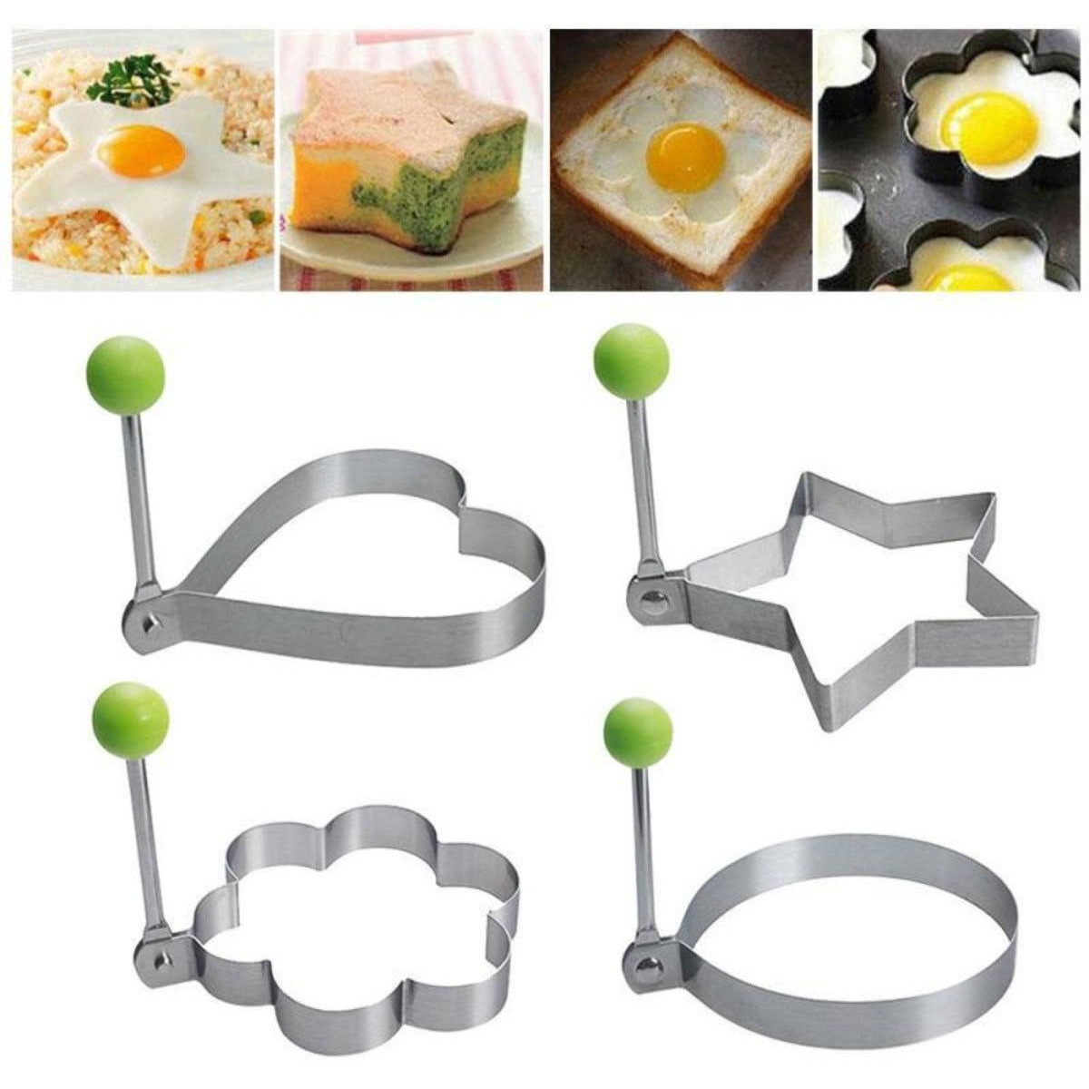 Stainless Steel 5 pc Egg and Pancake Mold Set(D0102H9g5FW)