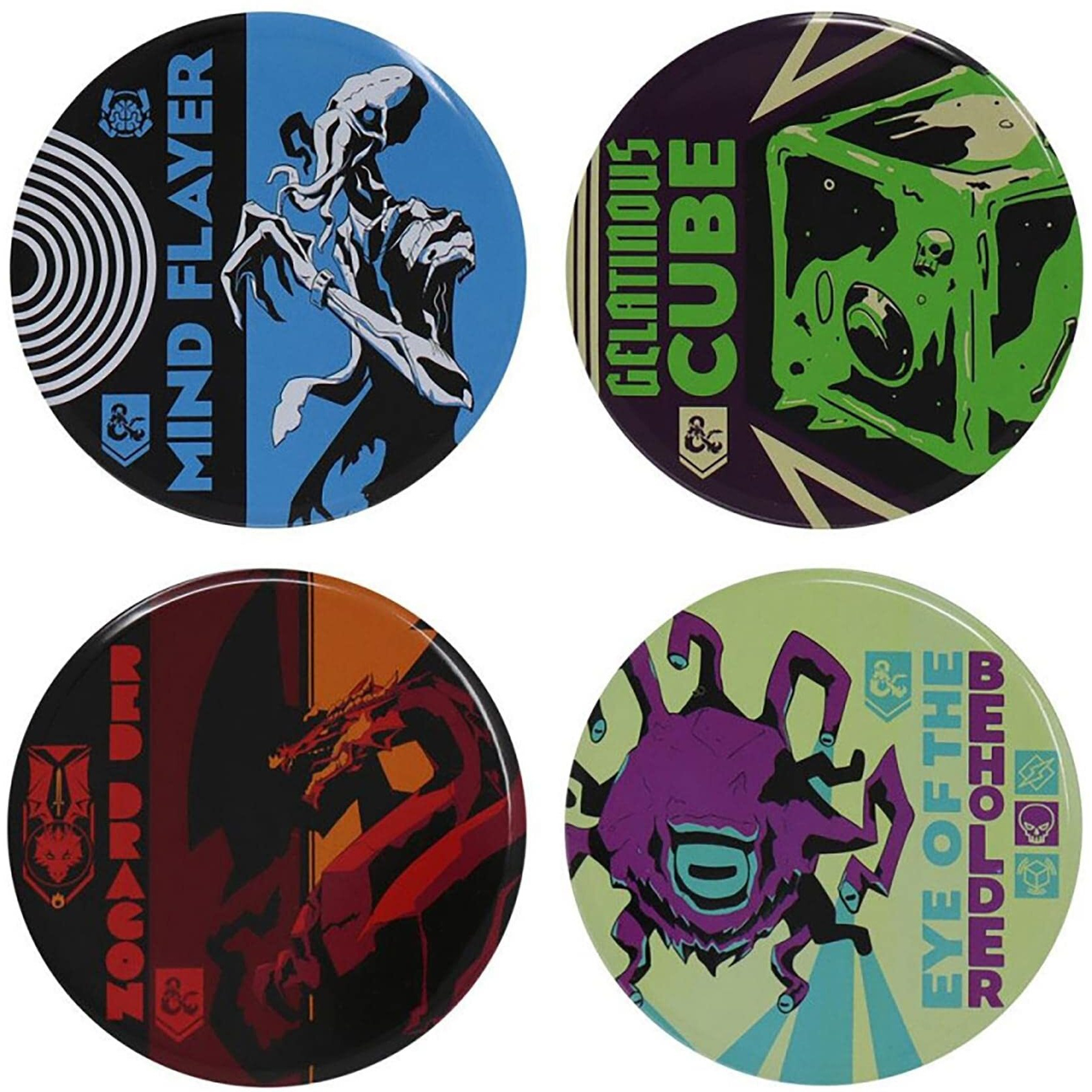 Dungeons & Dragons Monsters 4-Piece Metal Drink coaster Set