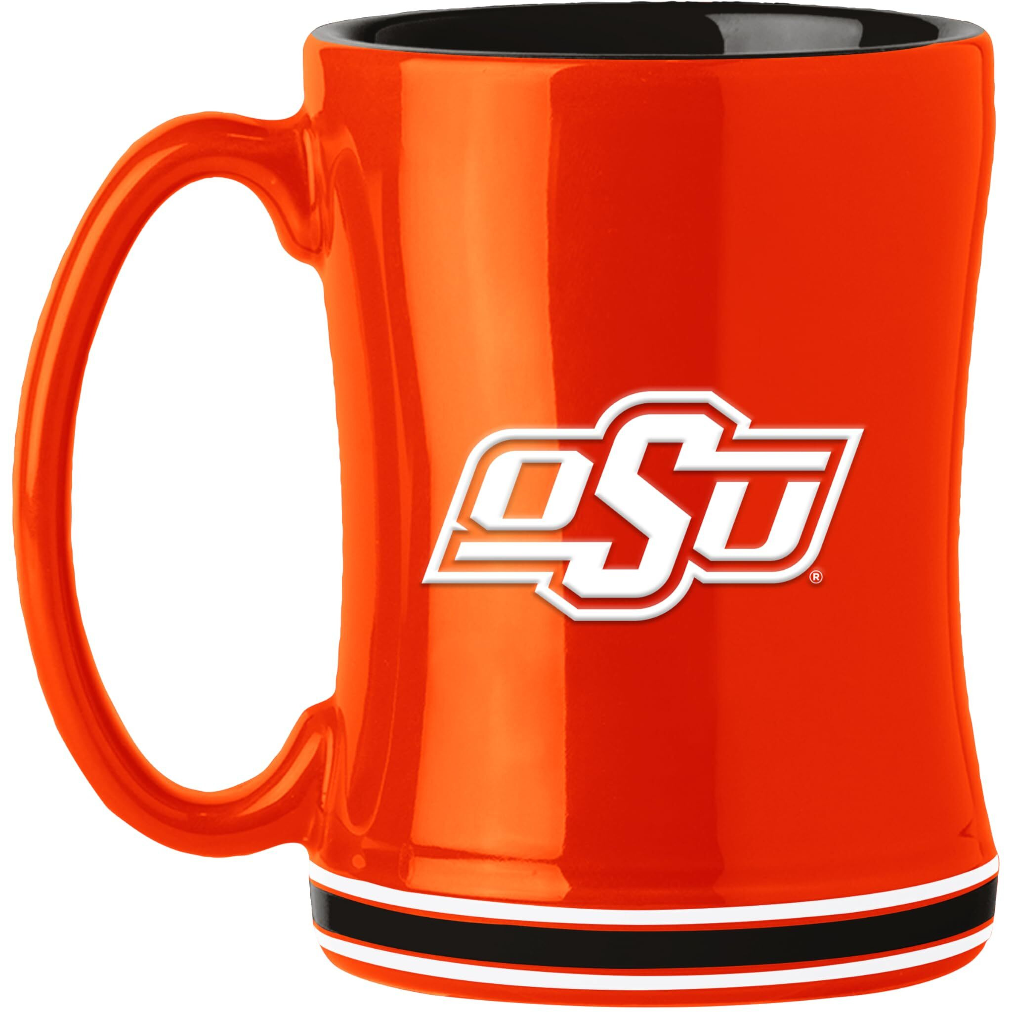 Oklahoma State Cowboys Coffee Mug 14oz Sculpted Relief Team Color