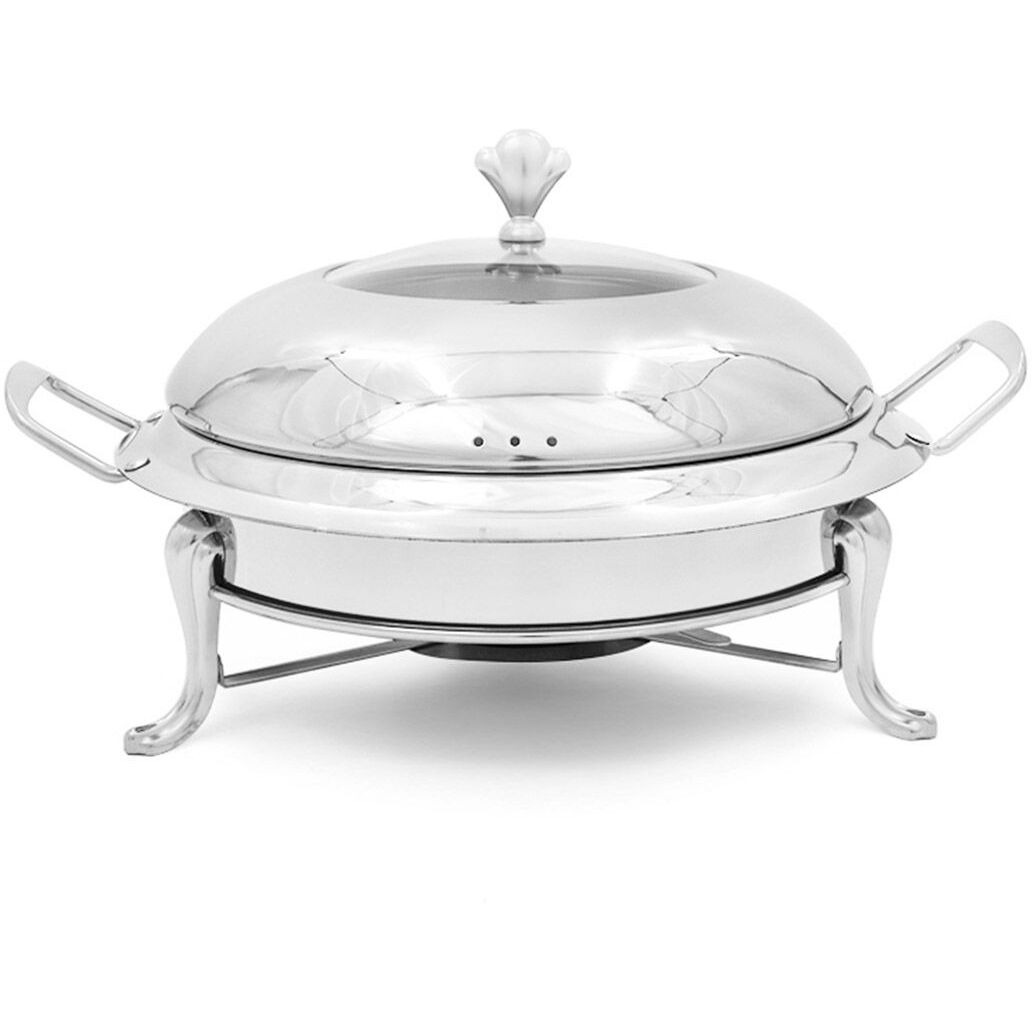 SOGA Stainless Steel Round Buffet Chafing Dish Cater Food Warmer Chafer with Glass Top Lid