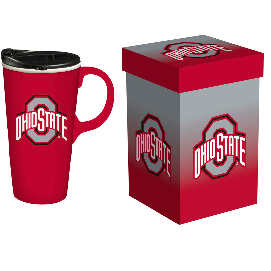 Ohio State Buckeyes Drink 17oz Travel Latte Boxed