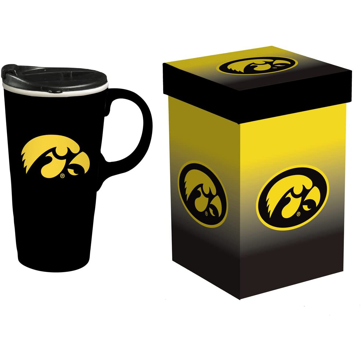 Iowa Hawkeyes Drink 17oz Travel Latte Boxed