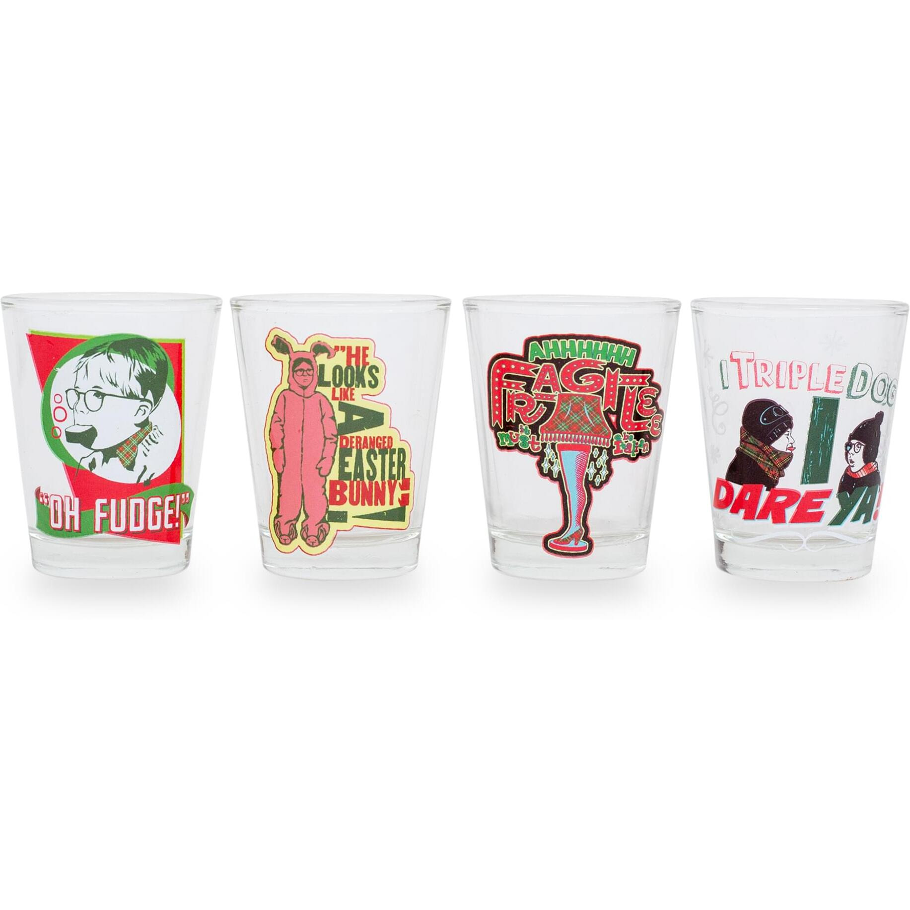 A christmas Story Quotes 2-Ounce Mini Shot glasses  Set of 4