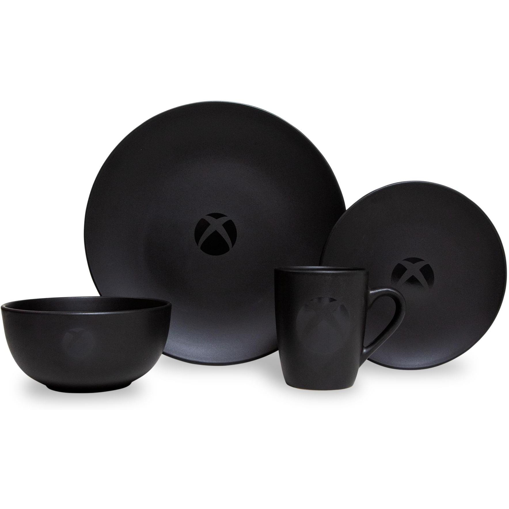 Xbox Logo Matte Black 8-Piece ceramic Dinnerware Set