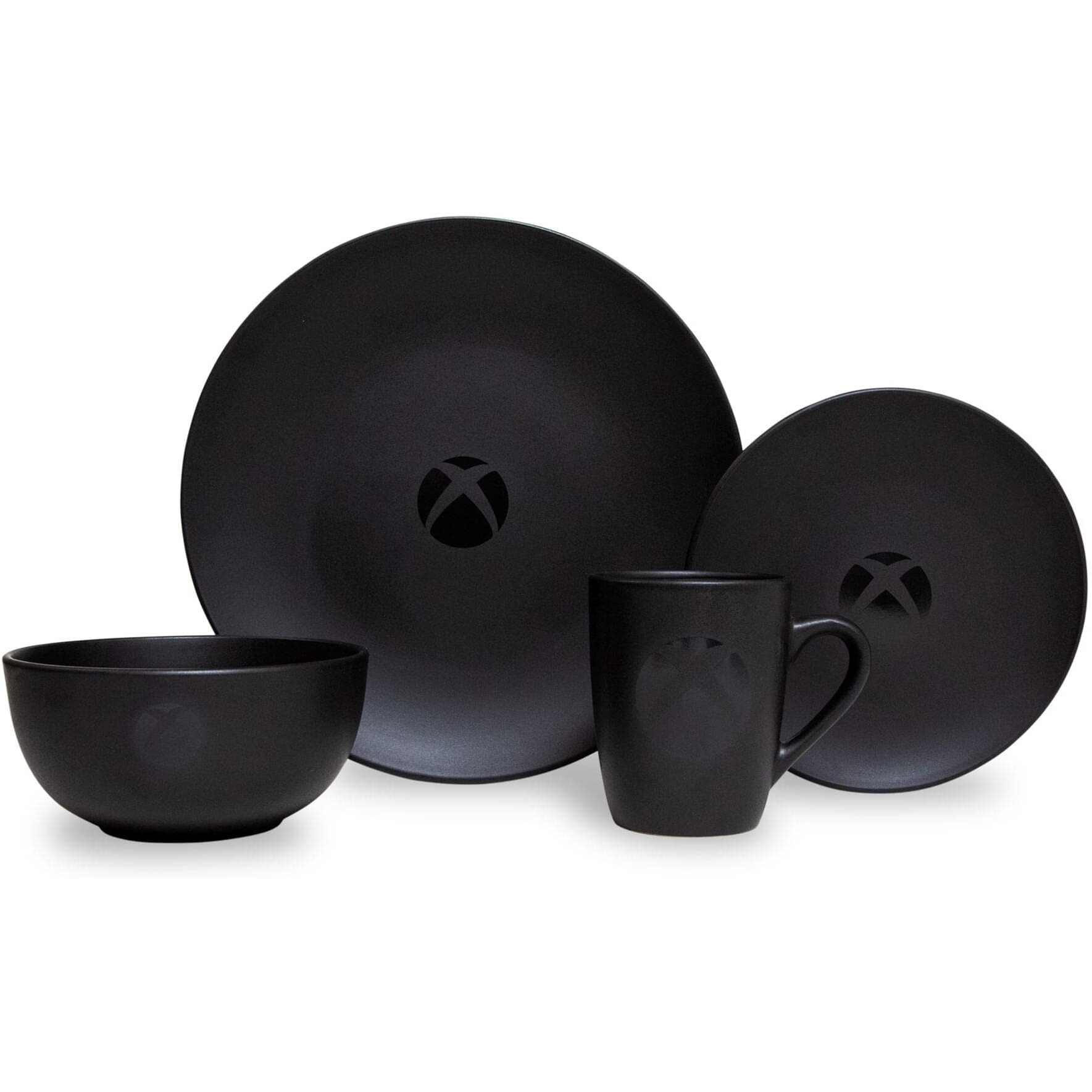 Xbox Logo Matte Black 8-Piece ceramic Dinnerware Set