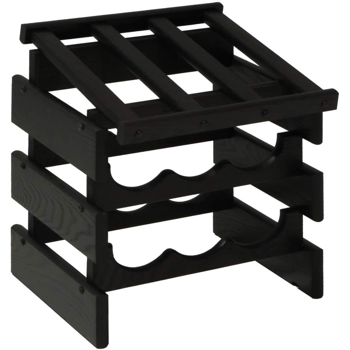 9 Bottle Dakota Wine Rack with Display Top - Black