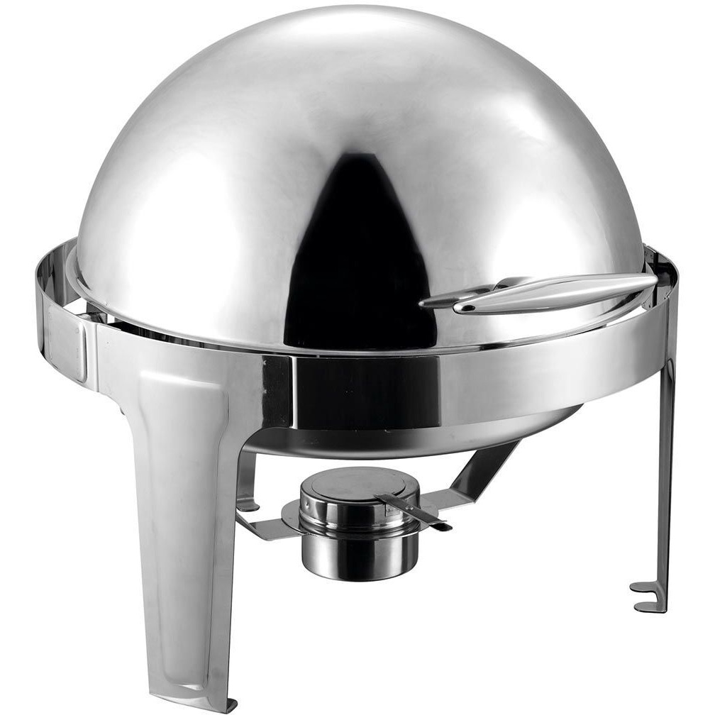 SOGA 6L Stainless Steel Chafing Food Warmer Catering Dish Round Roll Top