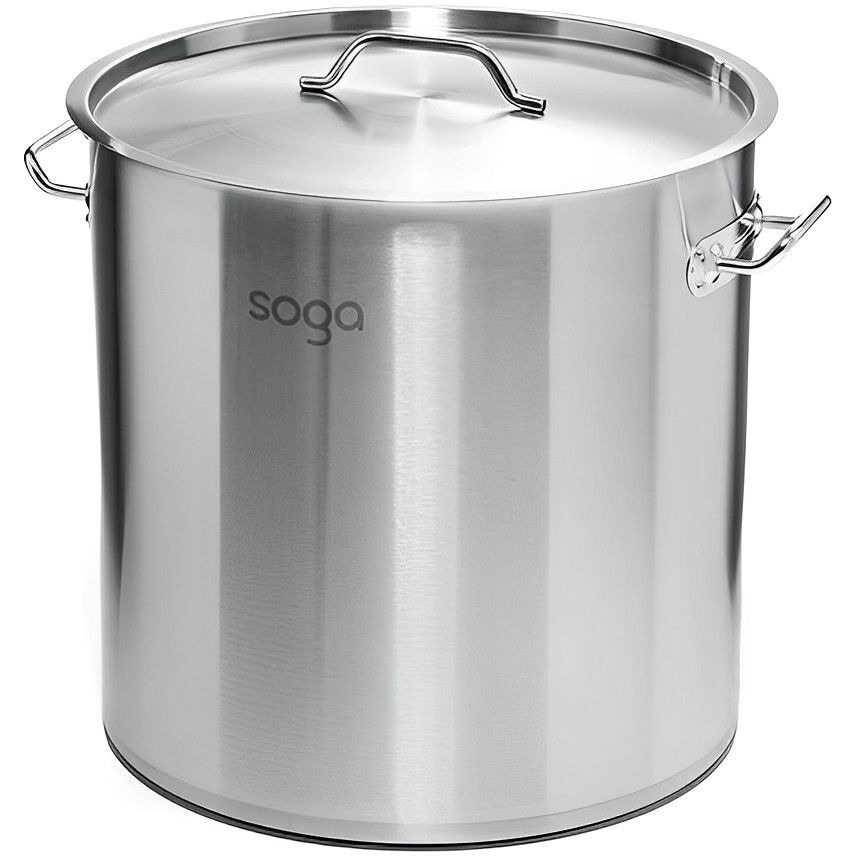 SOGA Stock Pot 17L Top Grade Thick Stainless Steel Stockpot 18/10