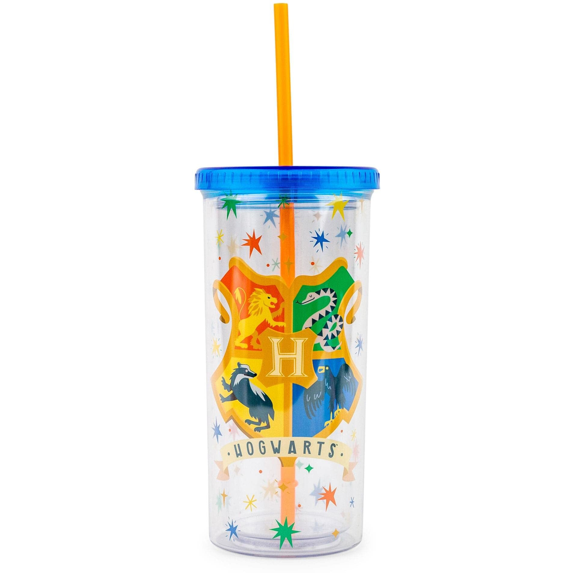 Harry Potter Hogwarts crest carnival cup With Lid And Straw  Holds 20 Ounces