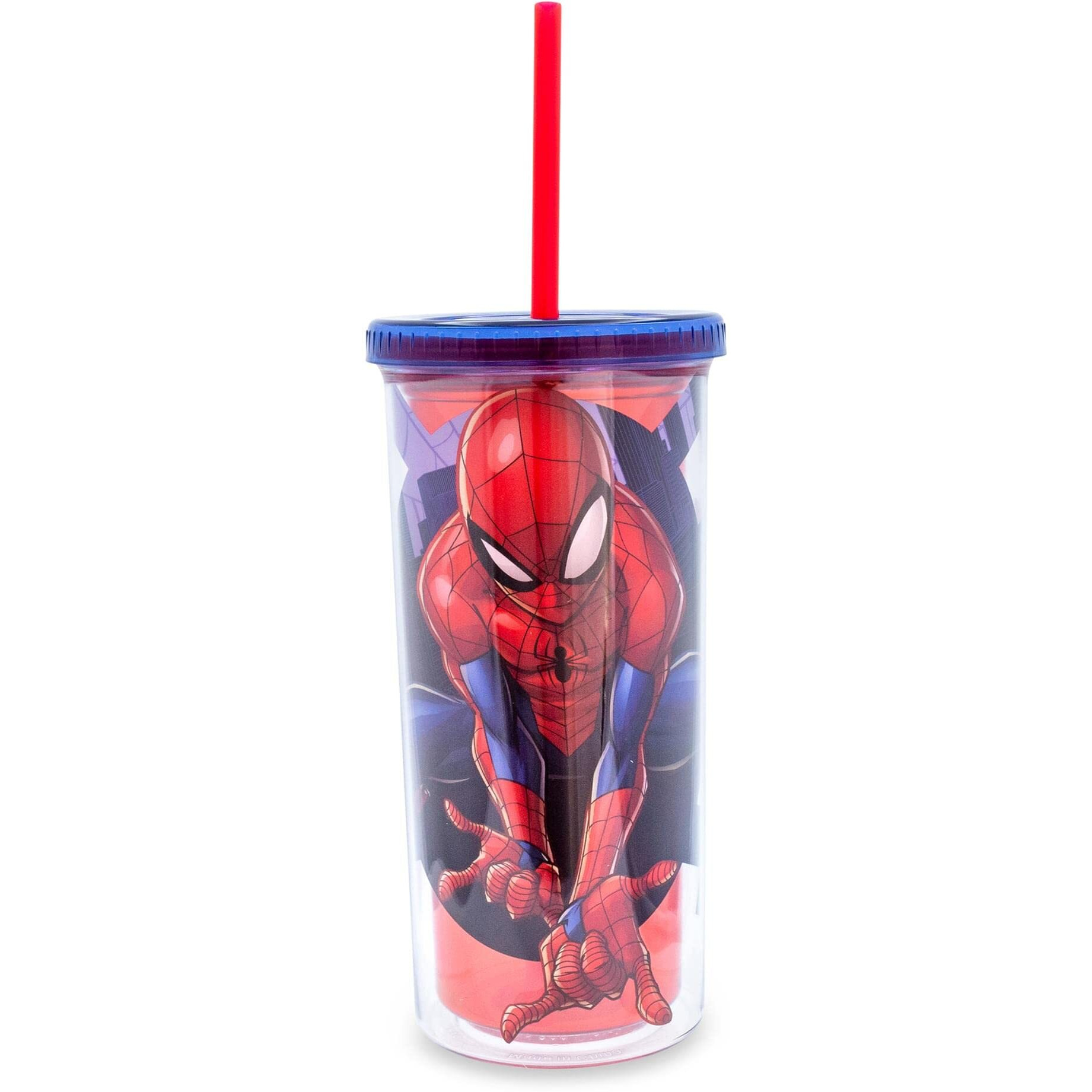 Marvel comics Spider-Man carnival cup With Lid And Straw  Holds 20 Ounces