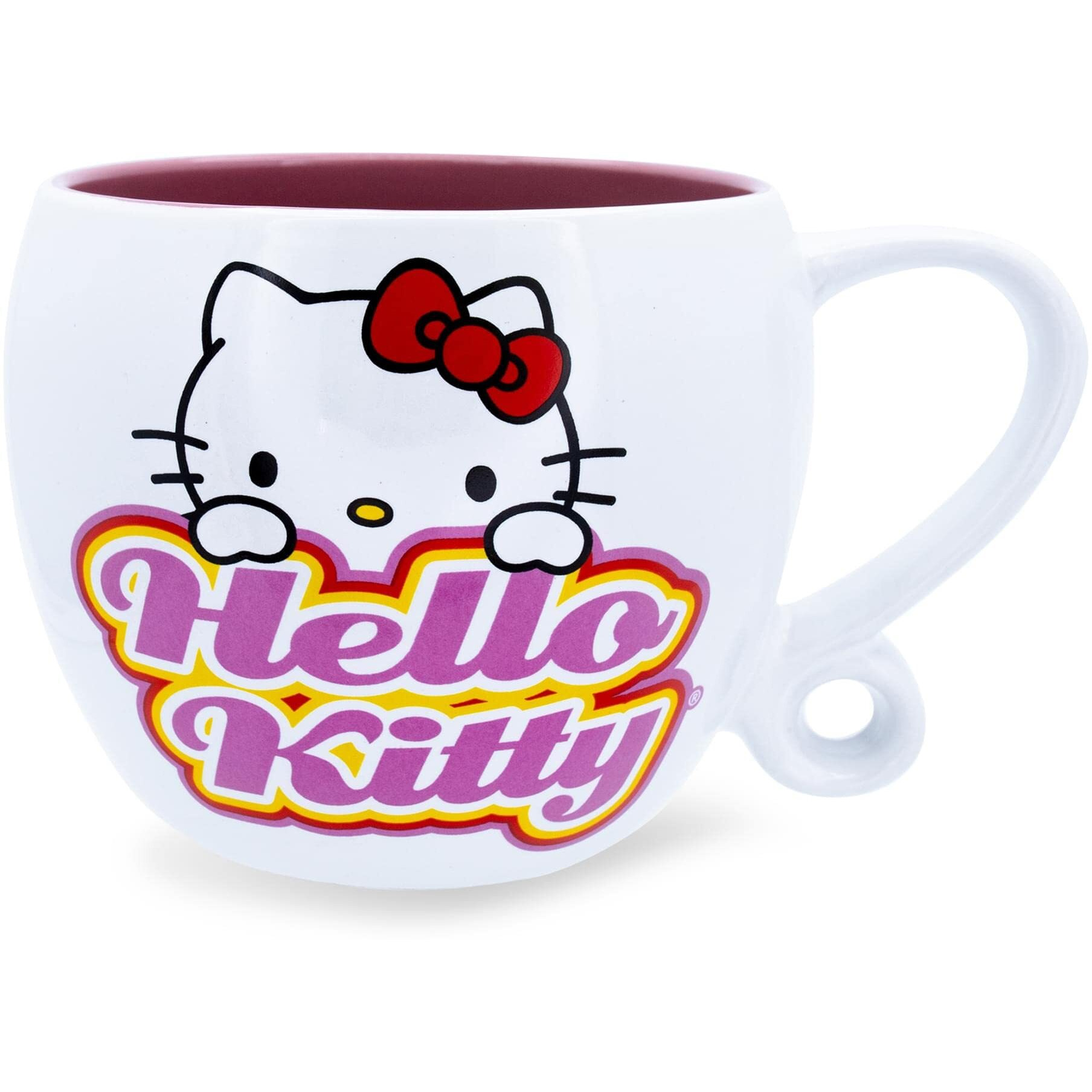 Sanrio Hello Kitty Hearts ceramic coffee cup With Loop Handle  Holds 16 Ounces