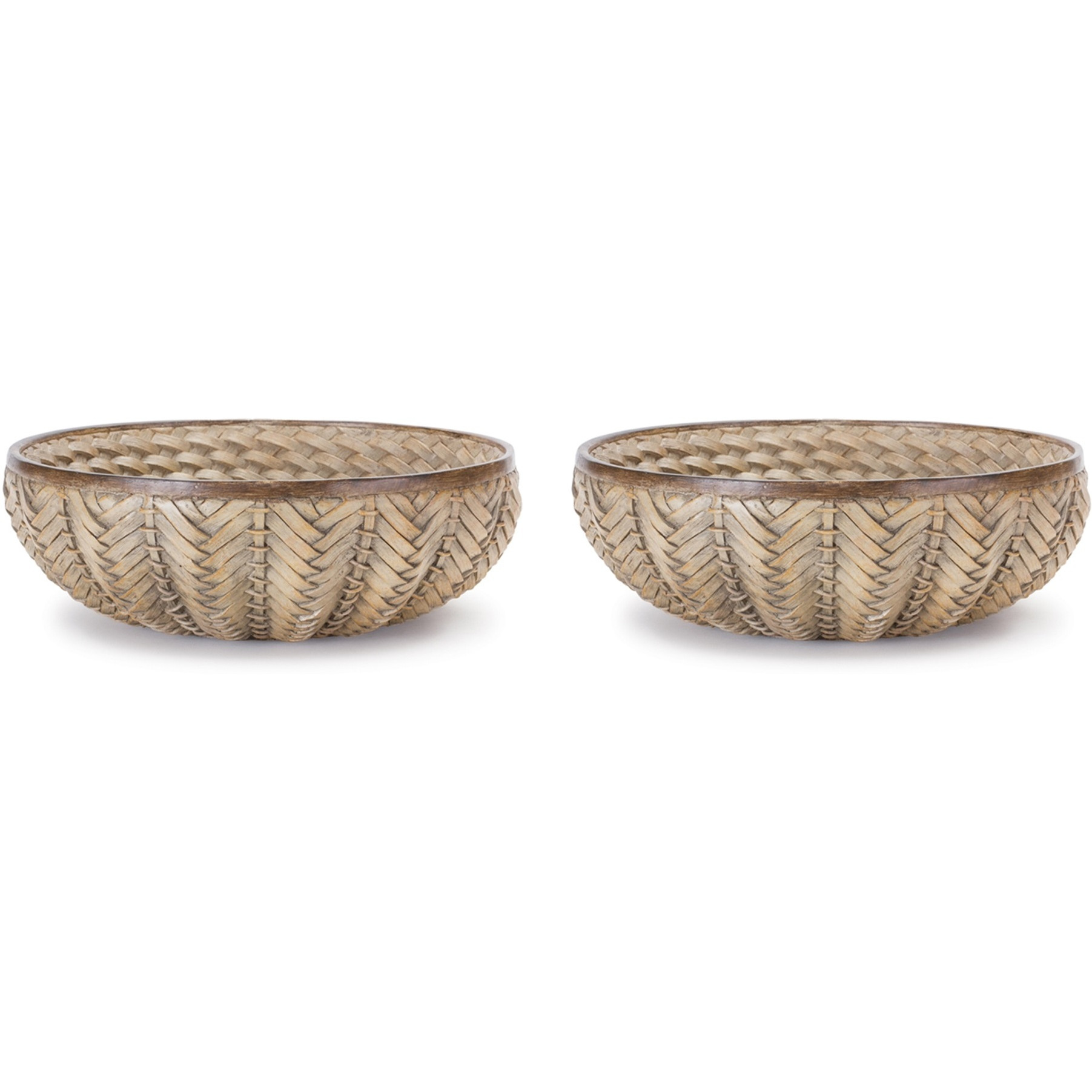 Decorative Wicker Design Bowl (Set of 2)