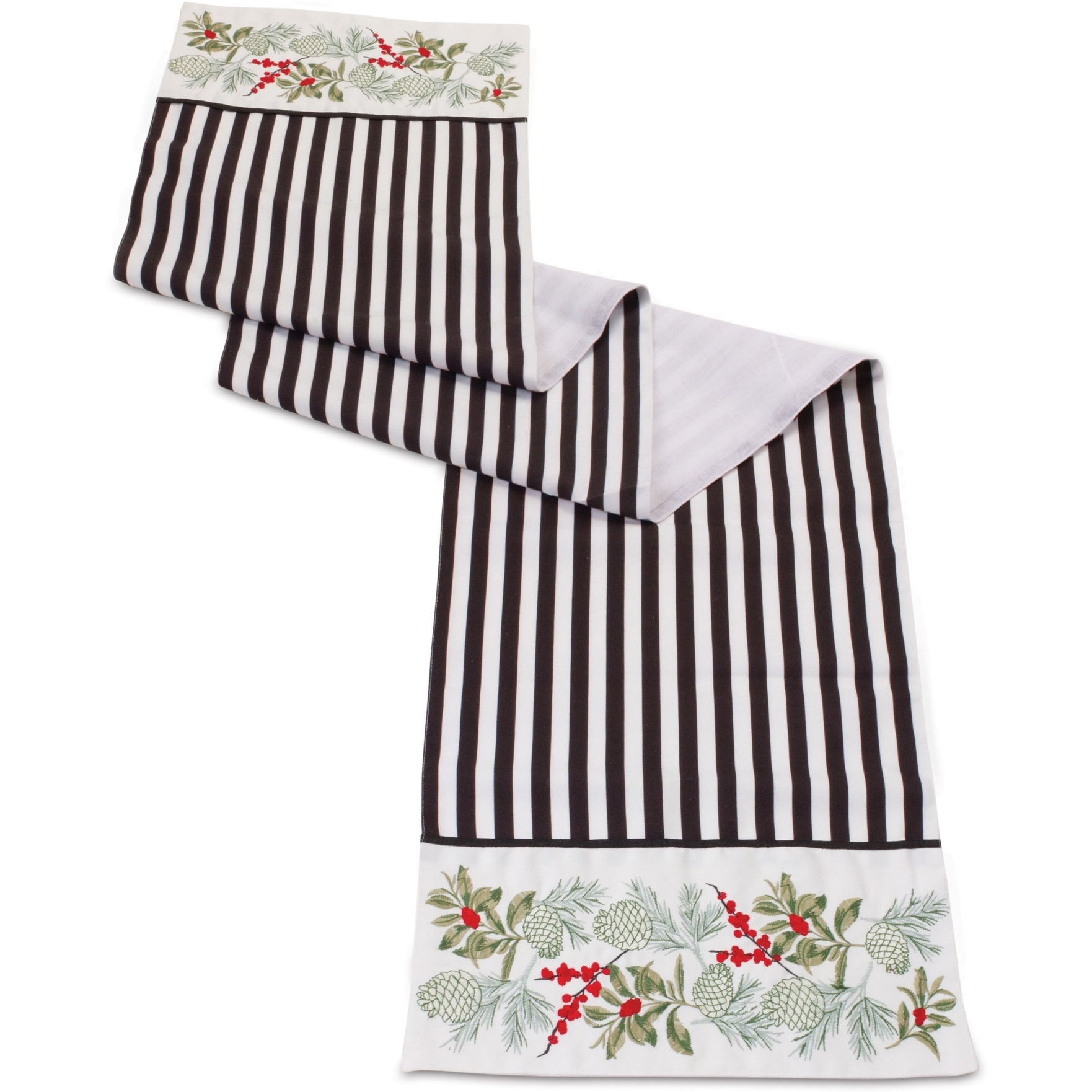 Striped Holiday Table Runner 72&quotL