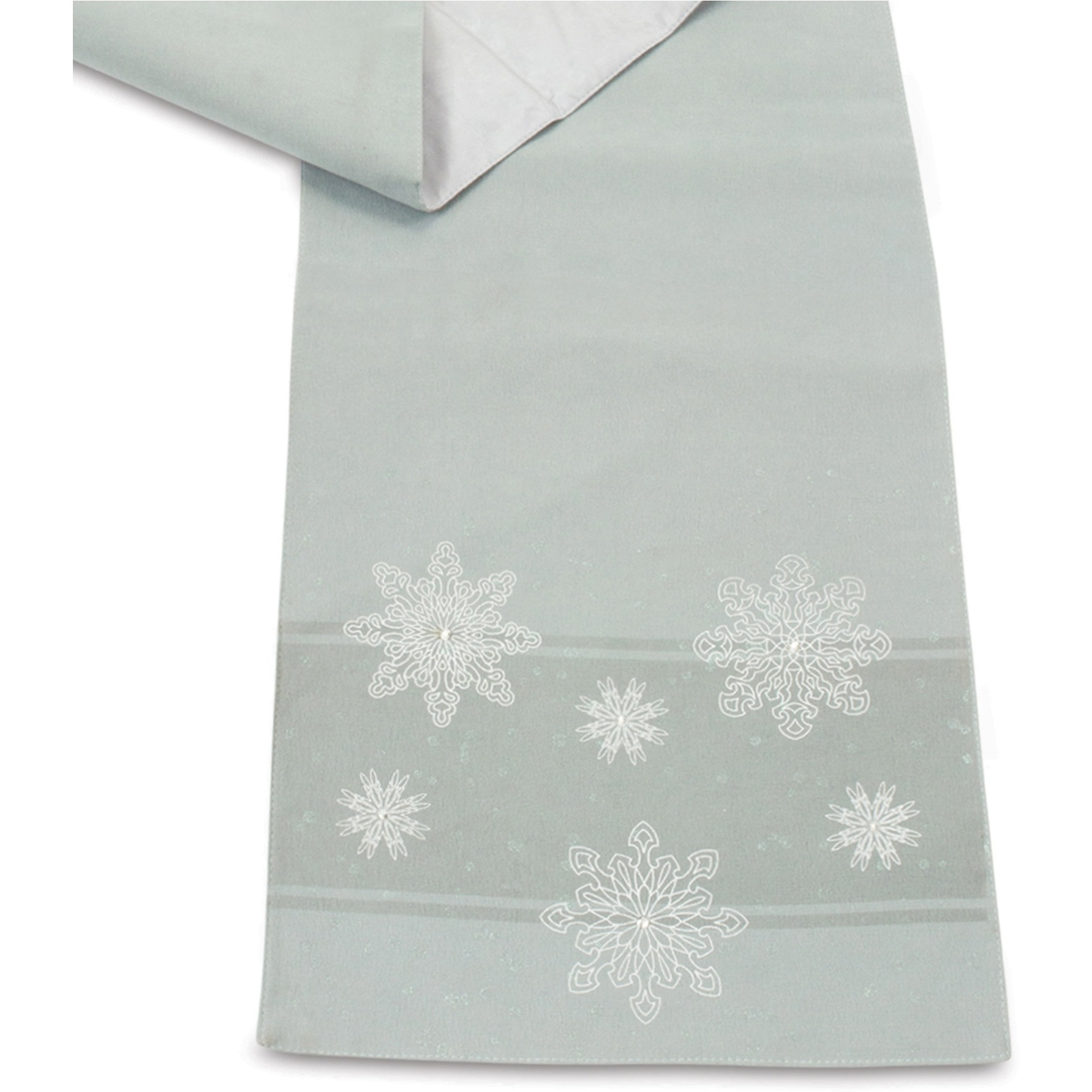 Embroidered Snowflake Table Runner 72&quotL