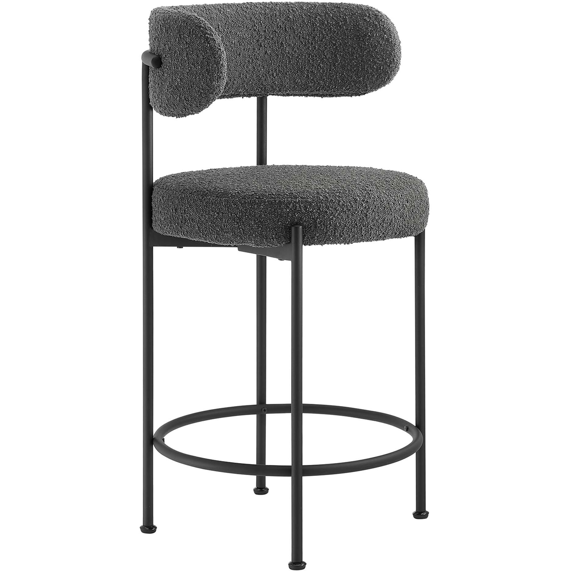 Albie Boucle Fabric Counter Stools - Set of 2