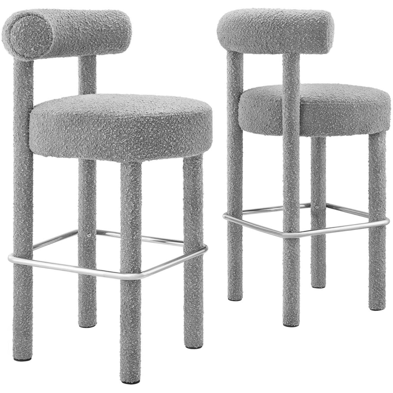 Toulouse Boucle Fabric Bar Stool - Set of 2