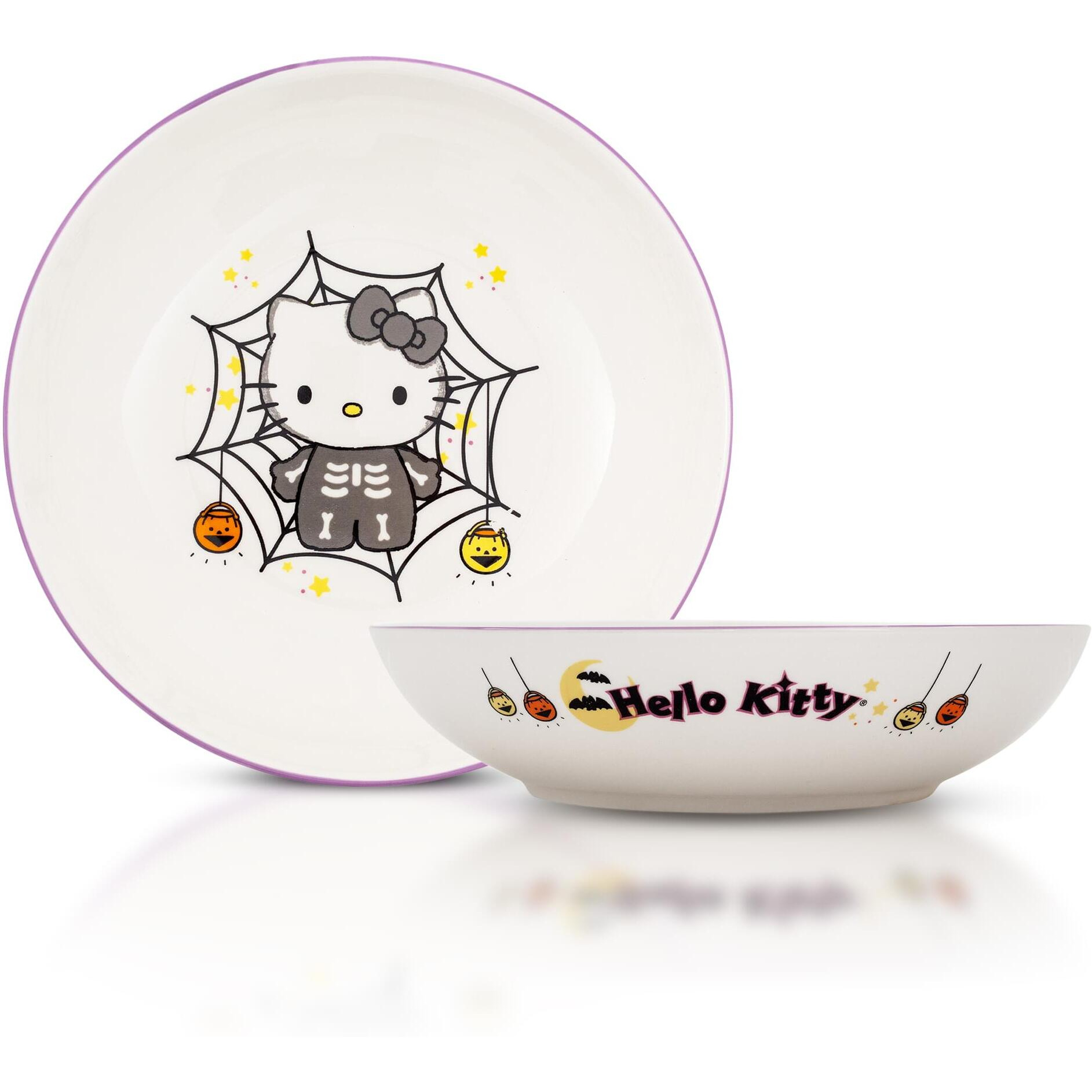 Sanrio Hello Kitty Skeleton Web 9-Inch ceramic coupe Dinner Bowl