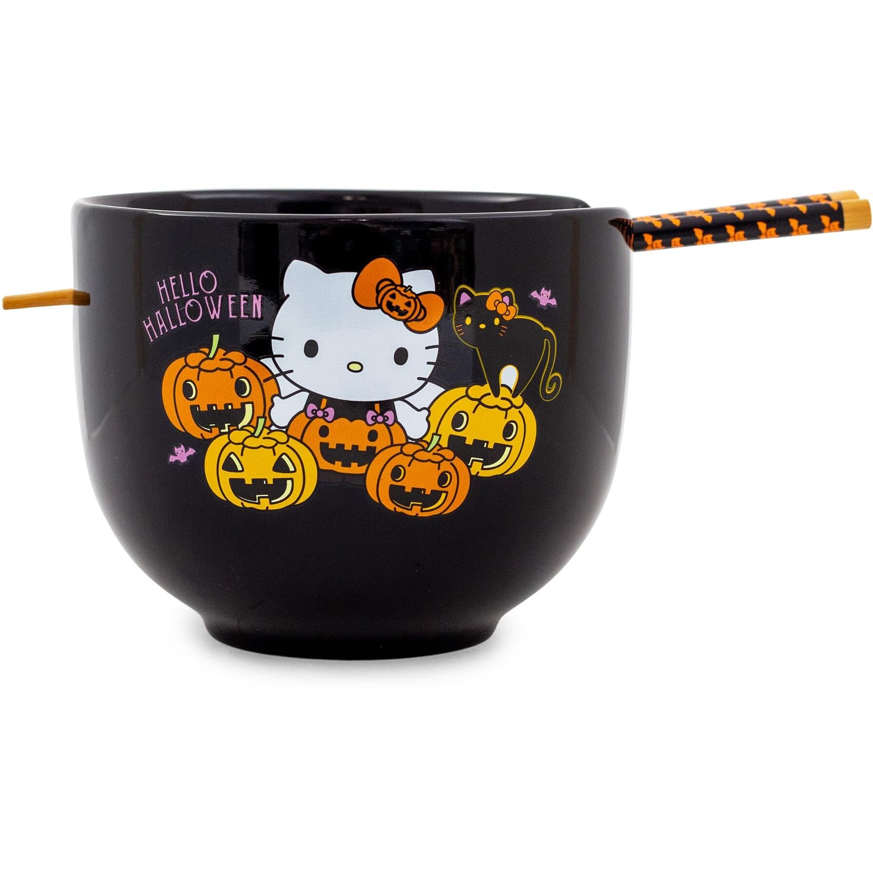 Sanrio Hello Kitty Pumpkins 20-Ounce Ramen Bowl and chopstick Set