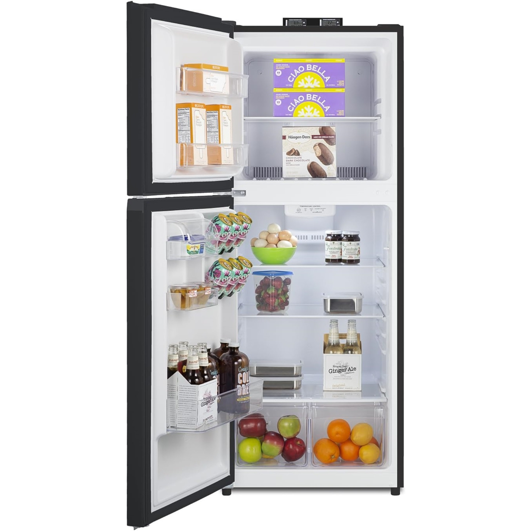 Summit BKRF1087B 24" Wide Break Room Refrigerator-Freezer (Right Hand Door, Black)