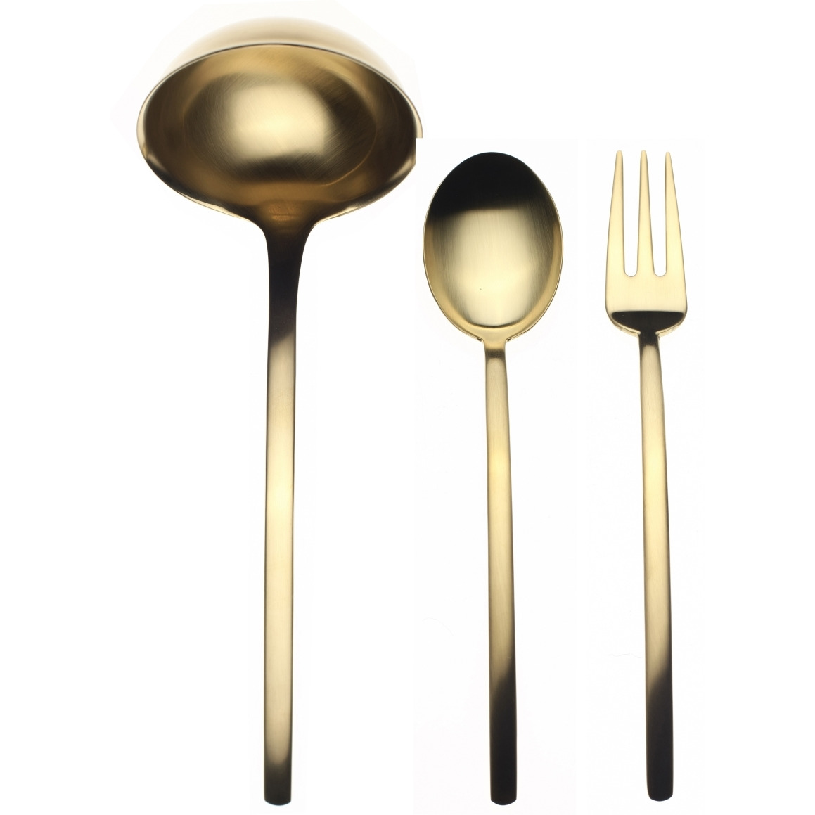 Fork Spoon & Ladle Due Ice Oro Serving Set - 3 Piece