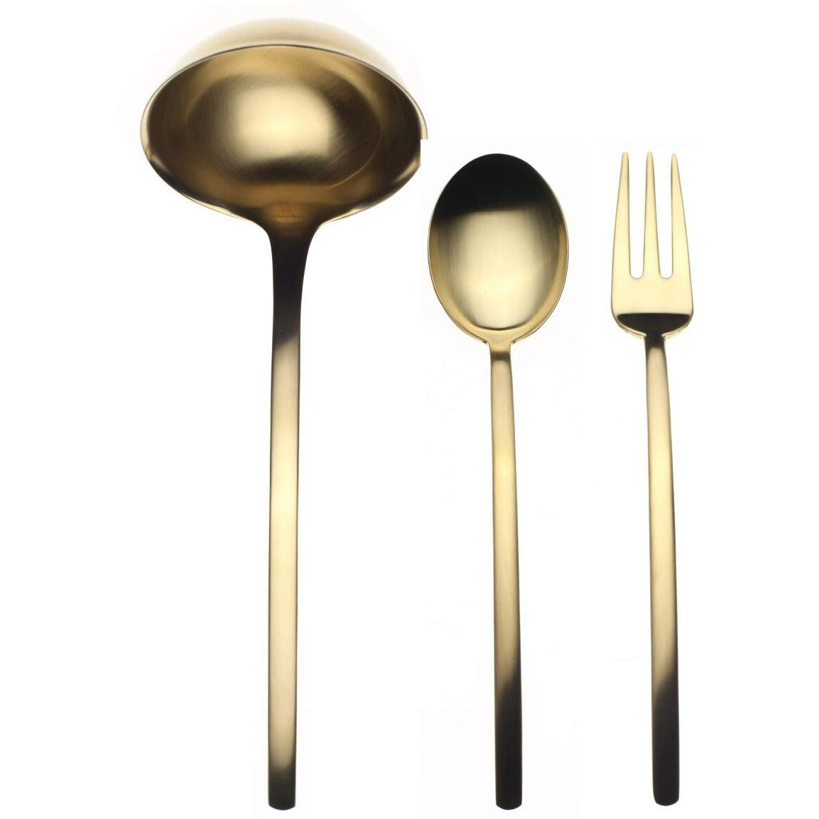 Fork Spoon & Ladle Due Ice Oro Serving Set - 3 Piece