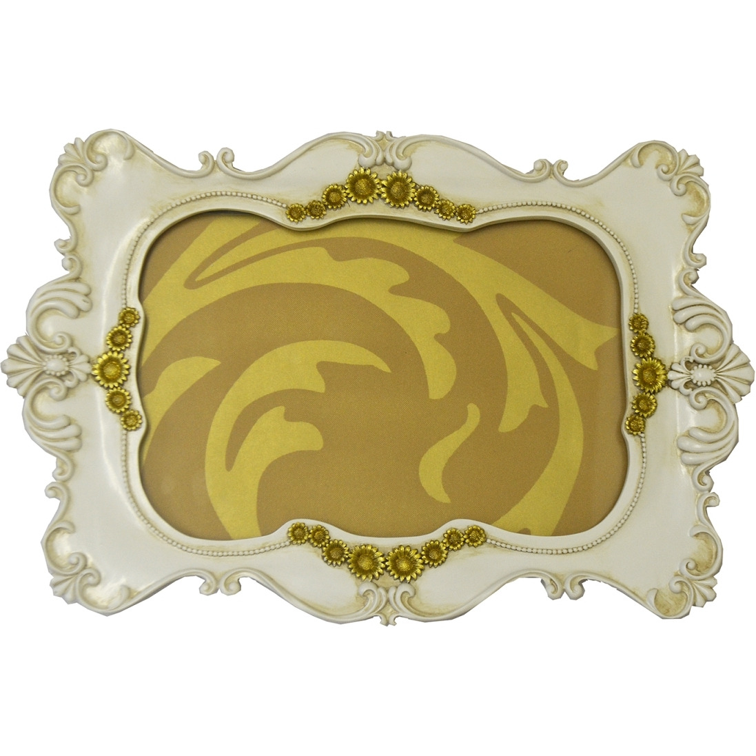 18 x 12 in. Beige & Gold Tray