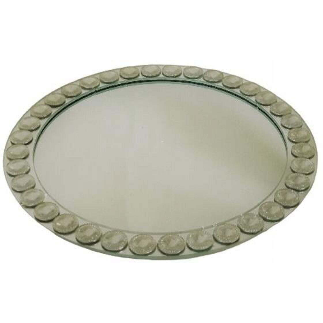 Diamond Beaded Mirrored Charger Plate 13 inch dia.