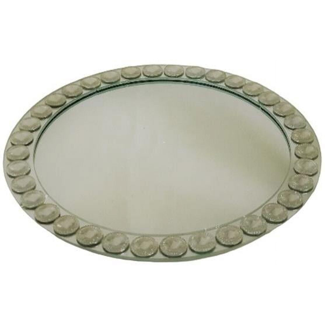 Diamond Beaded Mirrored Charger Plate 13 inch dia.