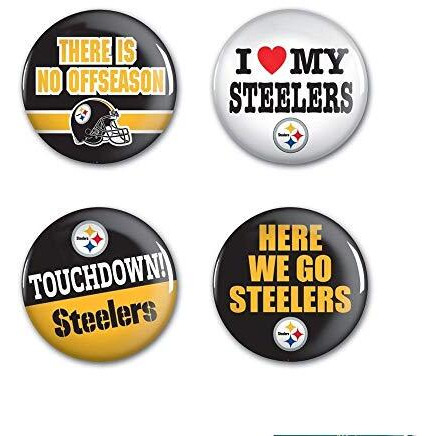 Pittsburgh Steelers Buttons 4 Pack - Special Order