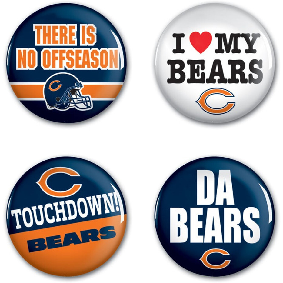 Chicago Bears Buttons 4 Pack - Special Order