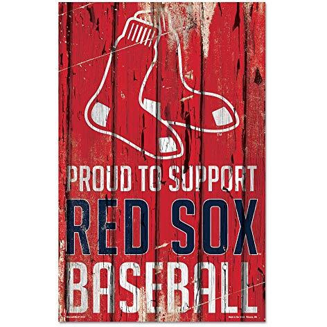 Boston Red Sox Sign 11x17 Wood Proud to Support Design