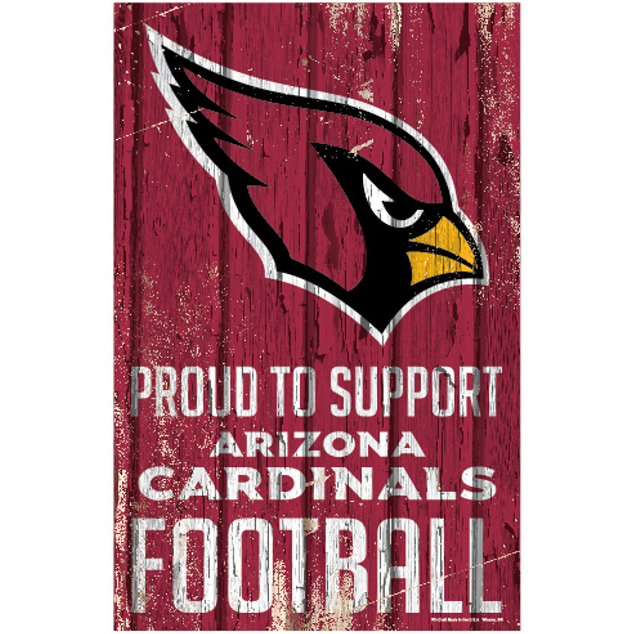 Arizona Cardinals Sign 11x17 Wood Proud to Support Design