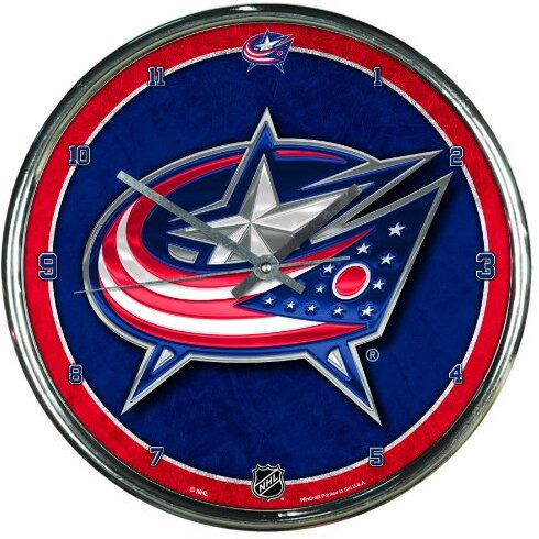 Columbus Blue Jackets Clock Round Wall Style Chrome