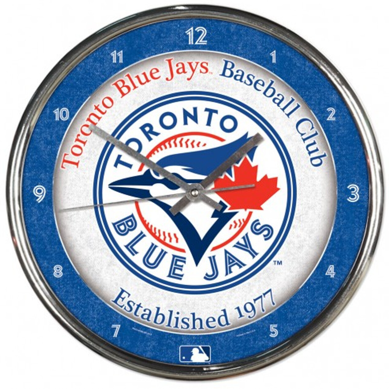 Toronto Blue Jays Round Chrome Wall Clock