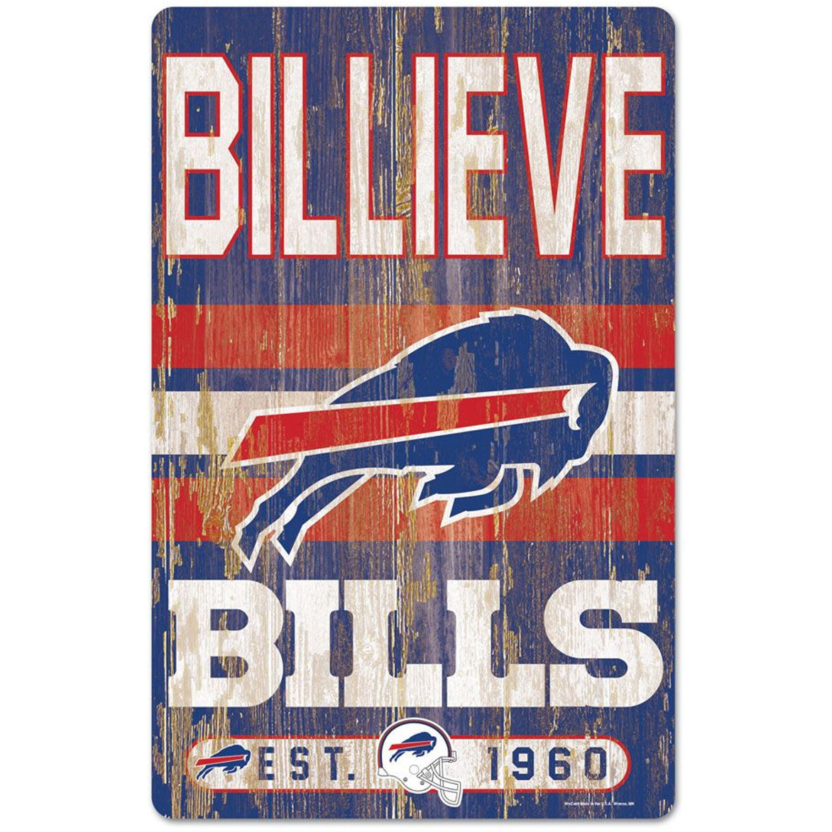 Buffalo Bills Sign 11x17 Wood Slogan Design