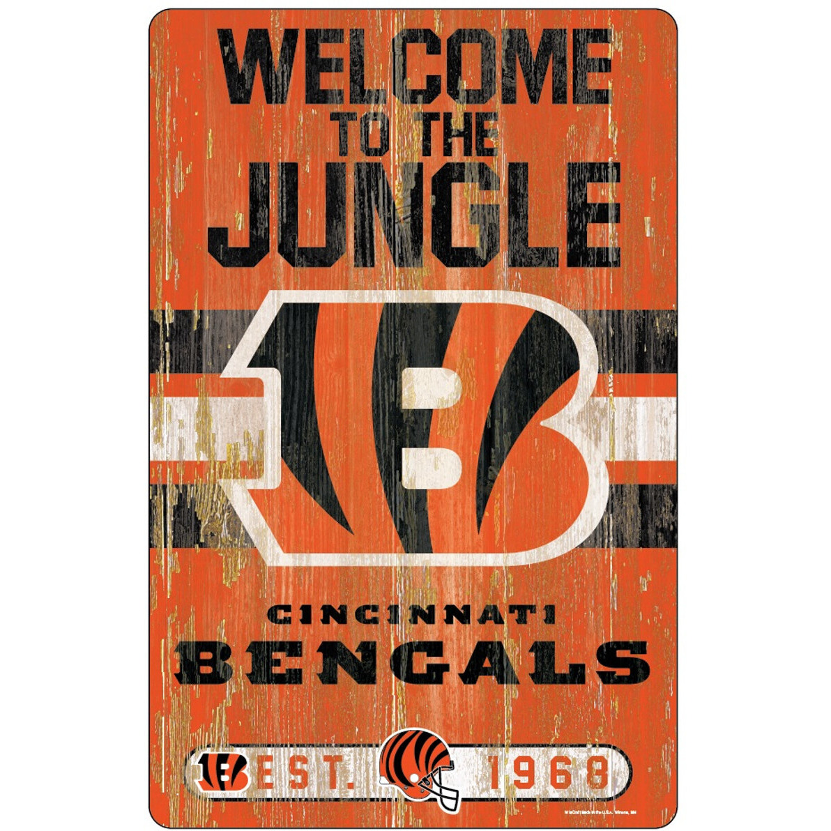 Cincinnati Bengals Sign 11x17 Wood Slogan Design