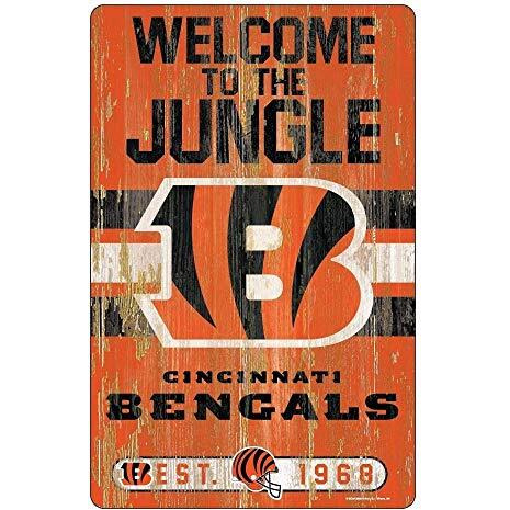 Cincinnati Bengals Sign 11x17 Wood Slogan Design