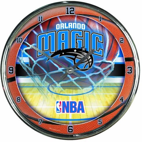 Orlando Magic Round Chrome Wall Clock