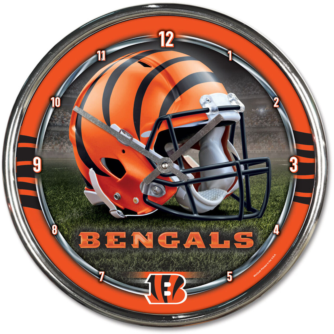 Cincinnati Bengals Round Chrome Wall Clock