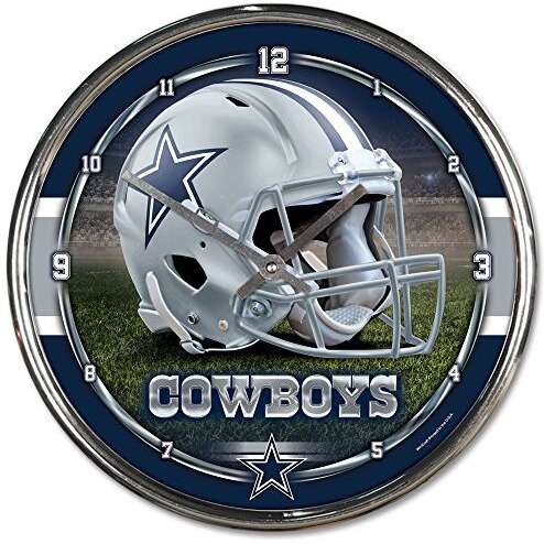 Dallas Cowboys Round Chrome Wall Clock