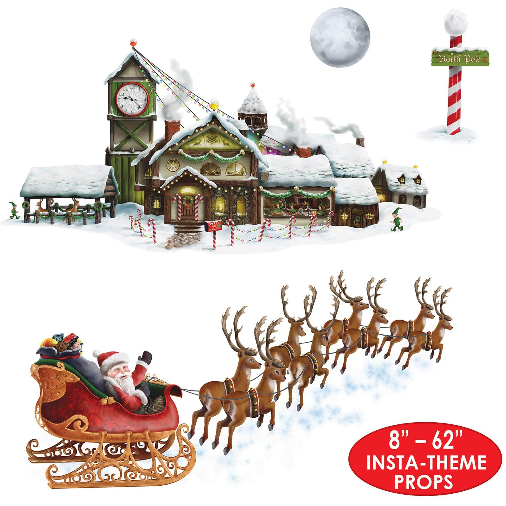 Santa's Sleigh & Workshop Props