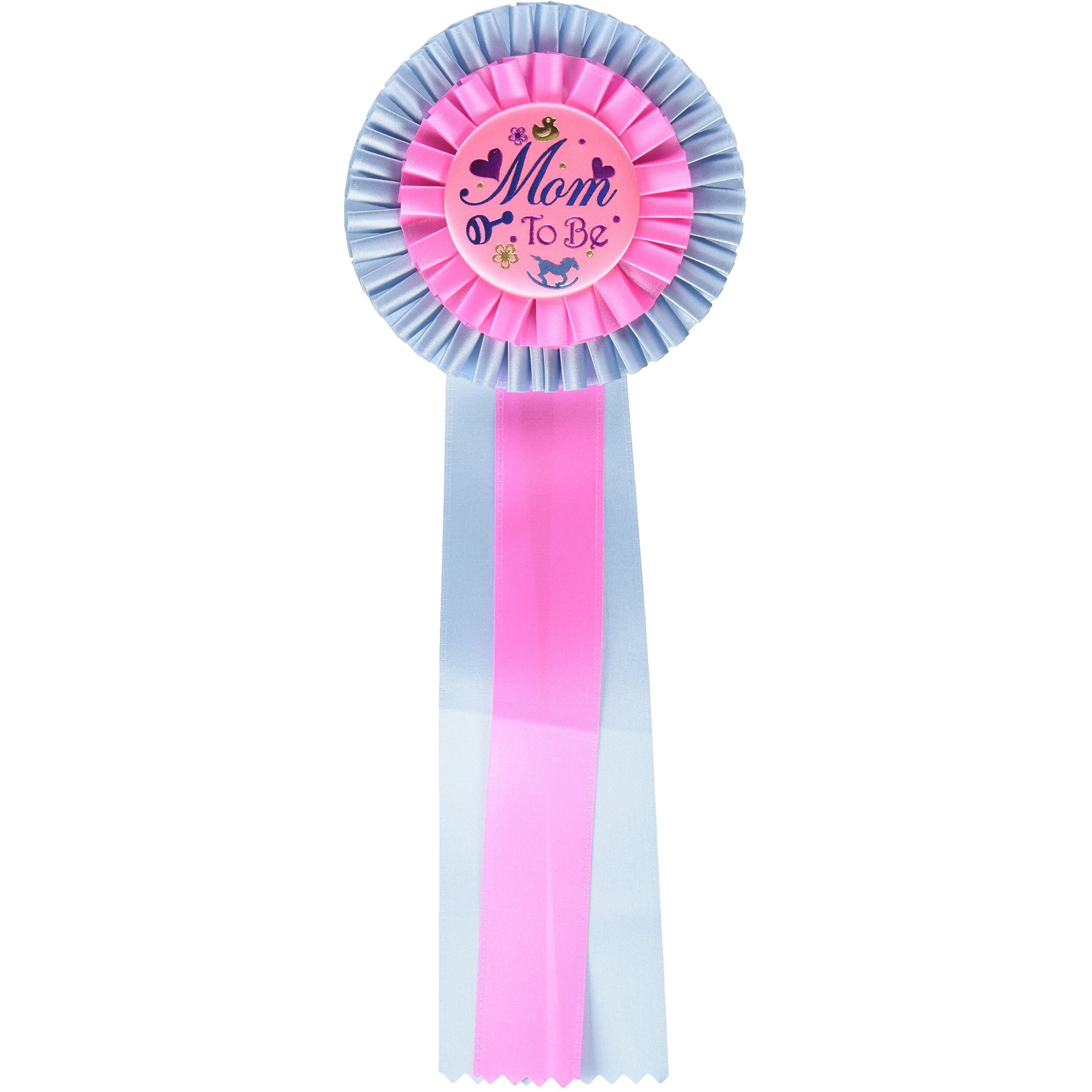 Pink/Blue Mom To Be Deluxe Rosette