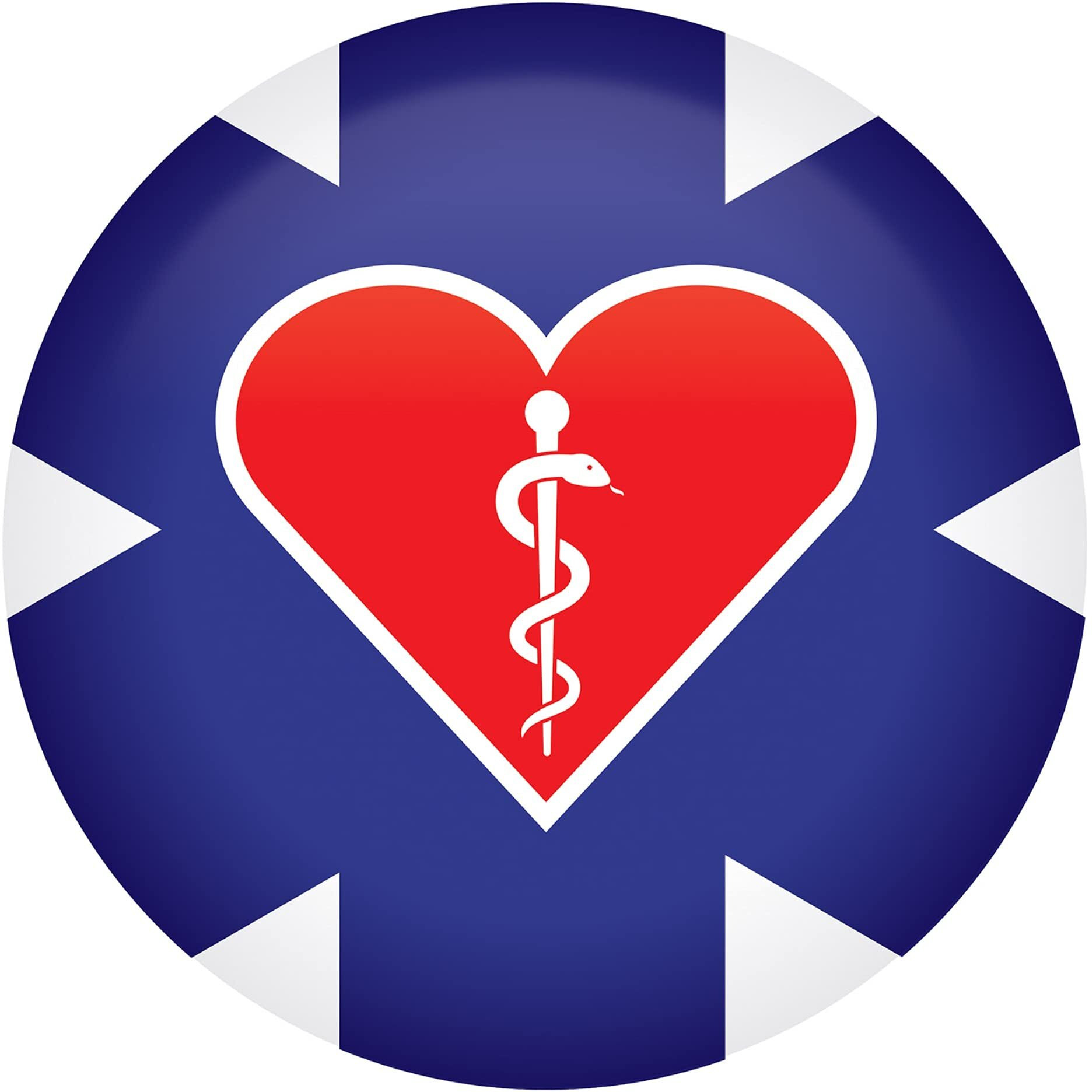 Medical Star Icon w/Heart Button