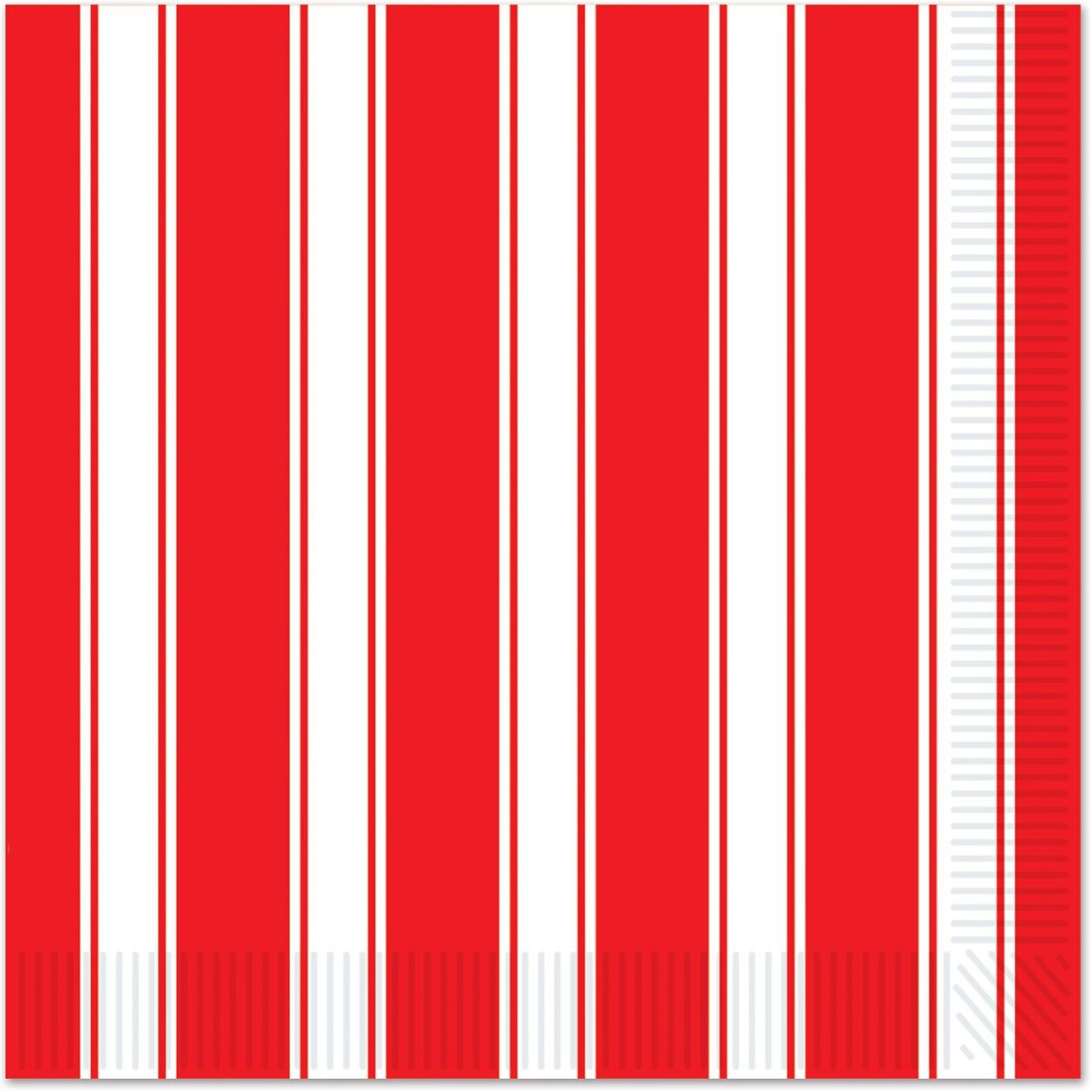 Red & White Stripes Luncheon Napkins