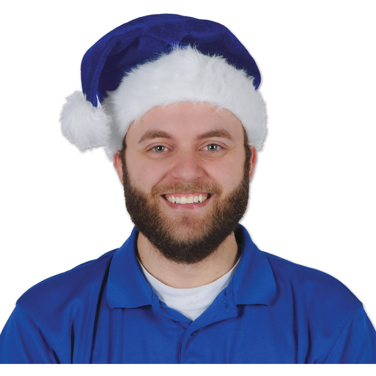 Blue Velvet Santa Hat