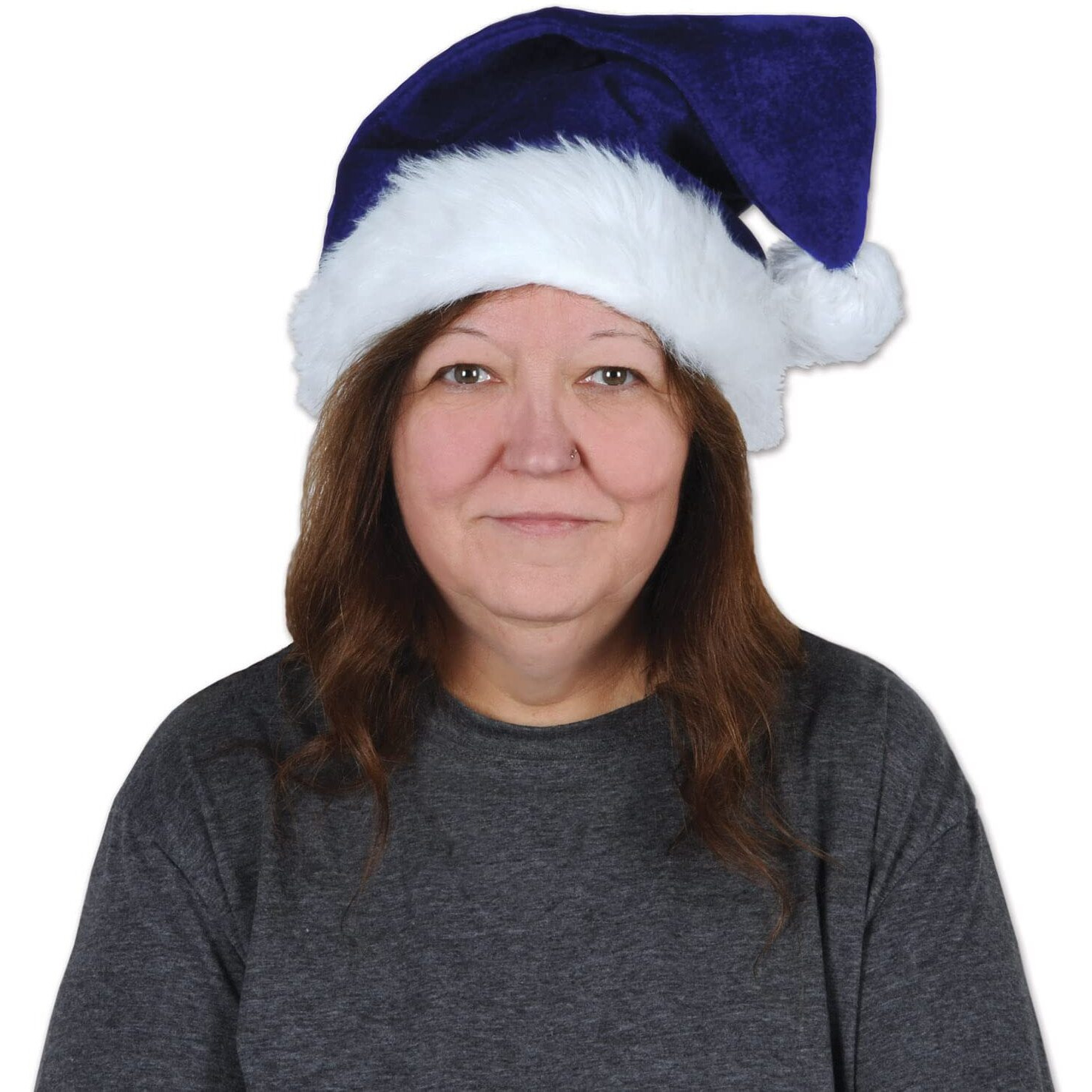 Blue Velvet Santa Hat