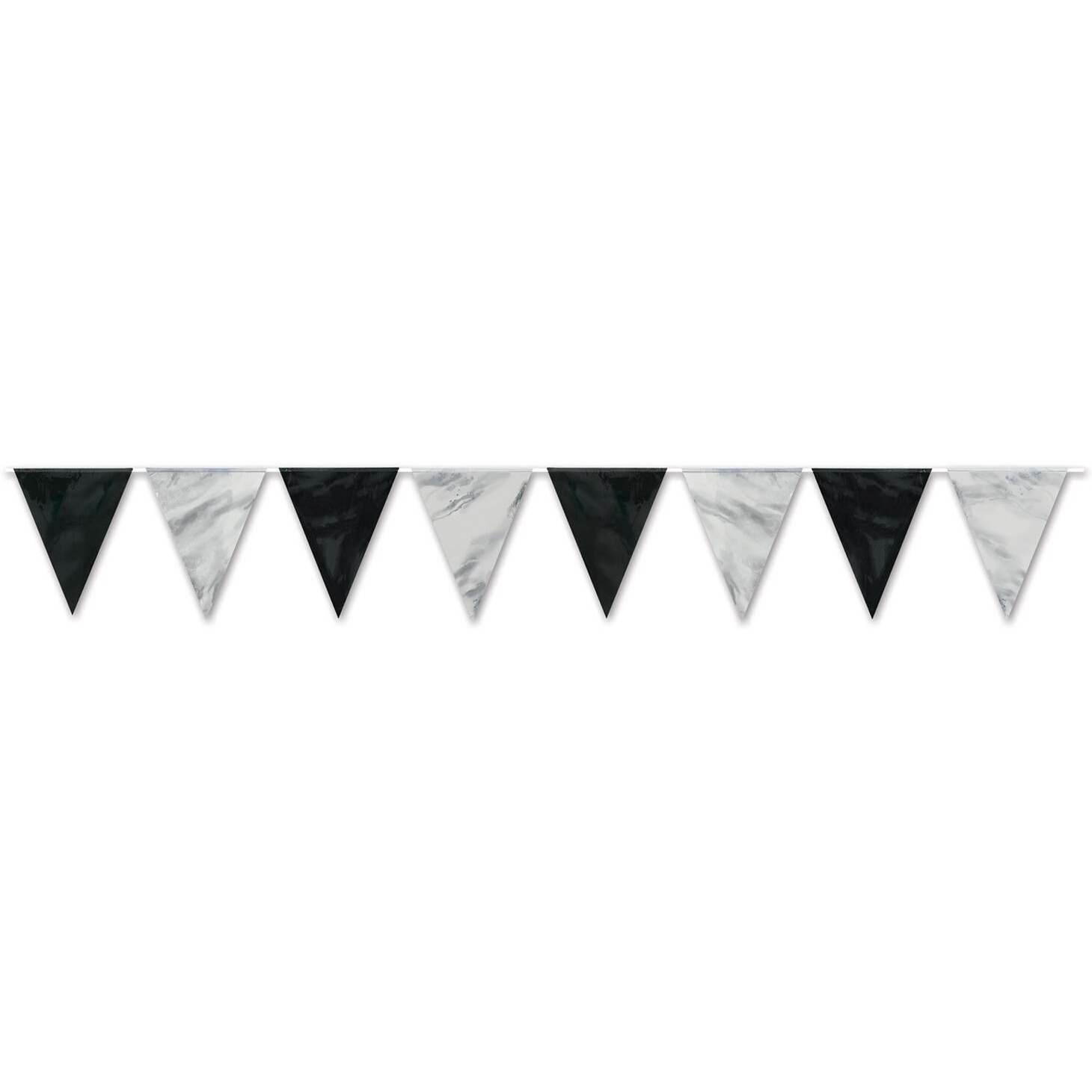 Black & Silver Pennant Banner