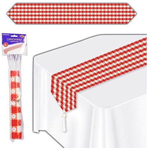 Printed Gingham Table Runner