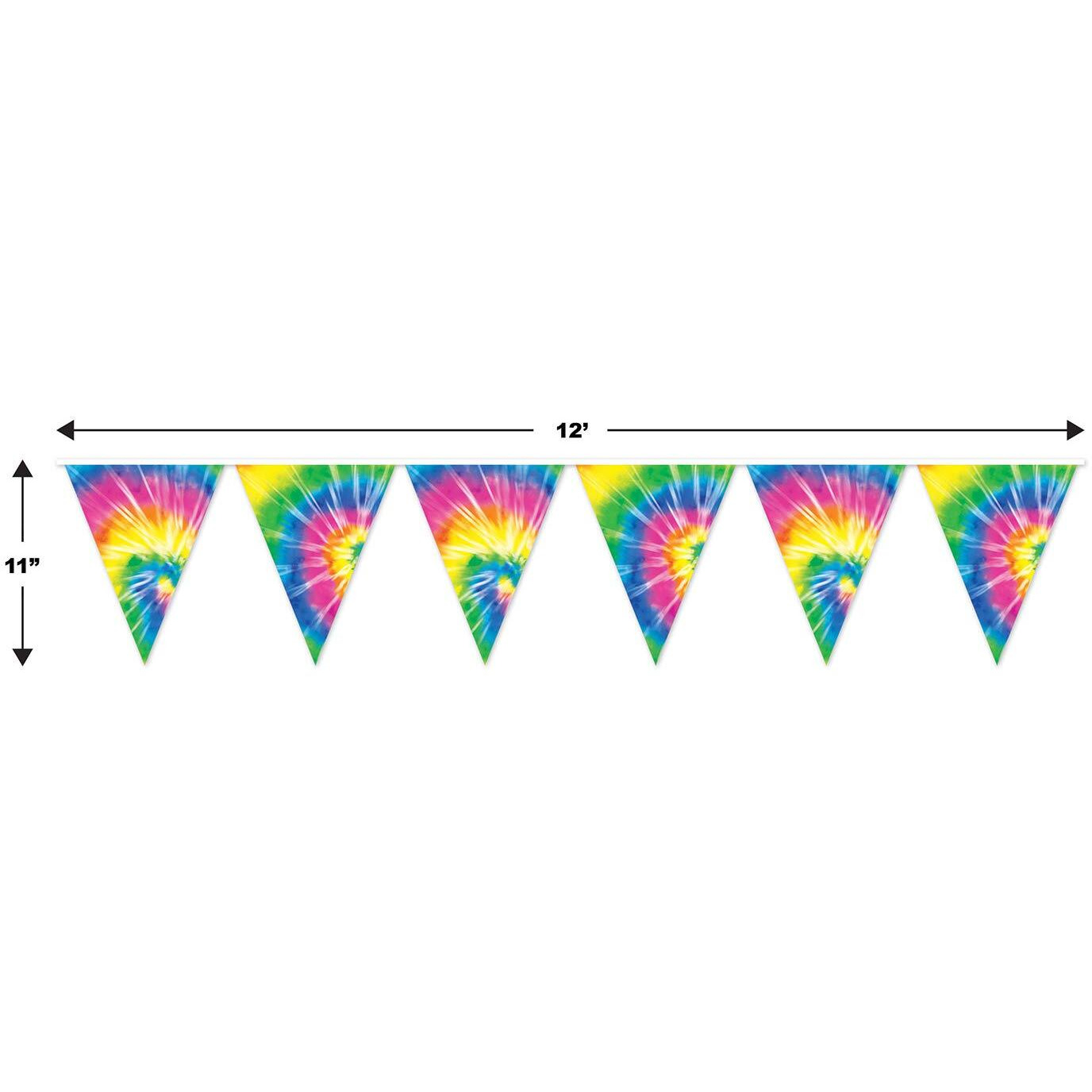 Tie-Dyed Pennant Banner