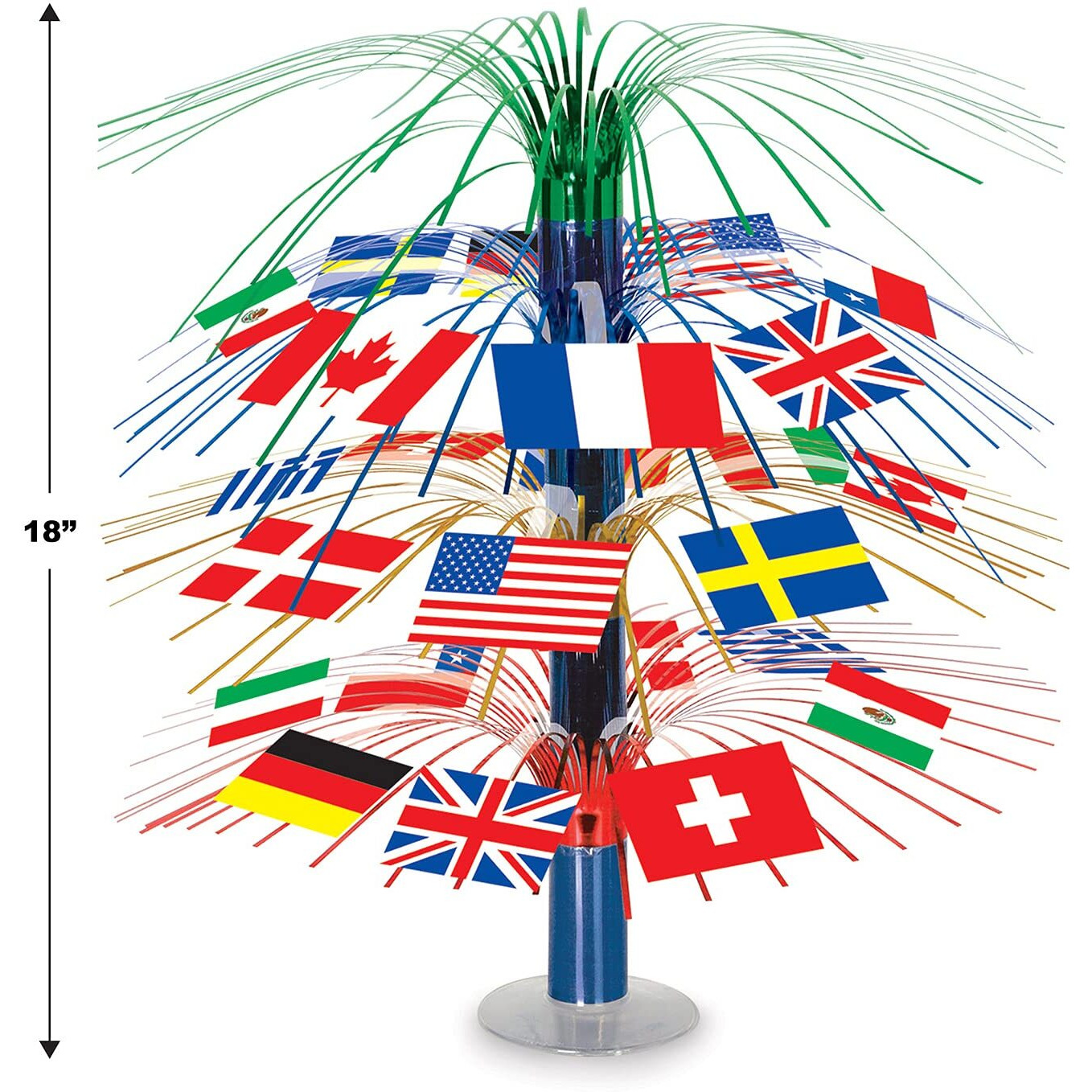 International Flag Cascade Centerpiece